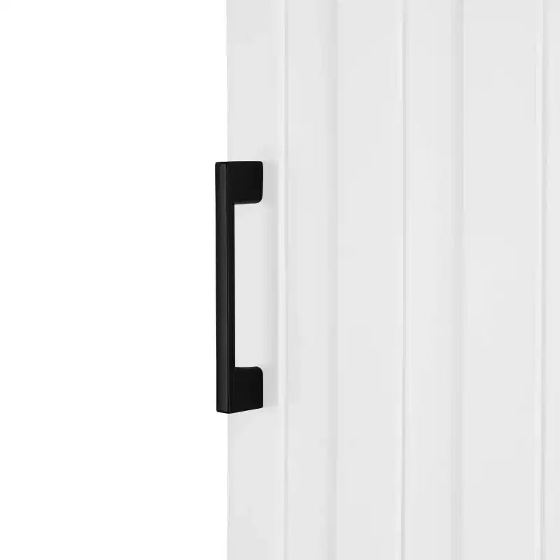 RiverRidge Monroe Tall Corner Bathroom Cabinet Storage Organizer with Doors and an Adjustable Shelf - White