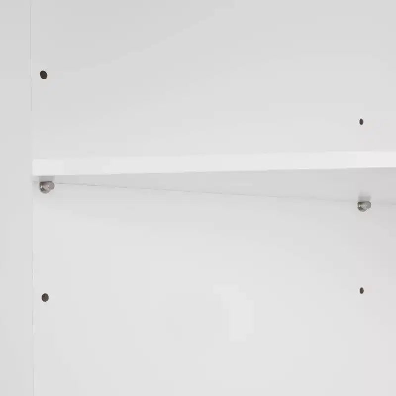 RiverRidge Monroe Tall Corner Bathroom Cabinet Storage Organizer with Doors and an Adjustable Shelf - White