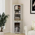 68 Tall Corner Cabinet, 3 Tier Freestanding Bar Storage Cabinet, Corner Bathroom Cabinet