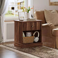Modern Mid-Century Nightstand with Drawer & Open Shelf - Compact Bedside Table for Bedroom Storage
