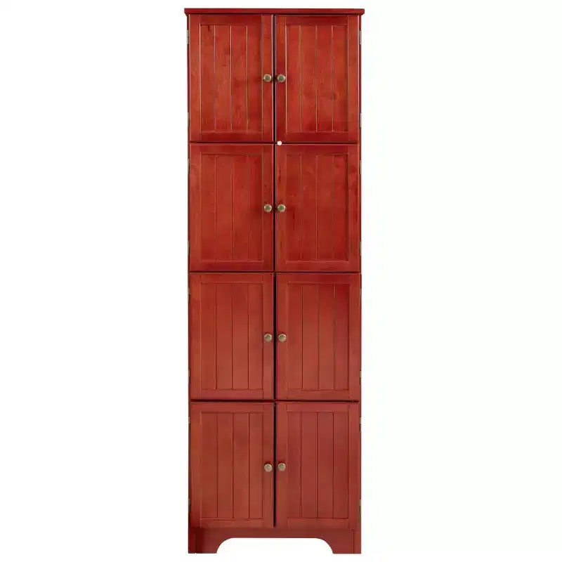 72 Freestanding Tall Storage Cabinet with Doors, Wood Grain Finish, Multi-Purpose Bookshelf Cabinet for Living Room or Office-Panipeachy