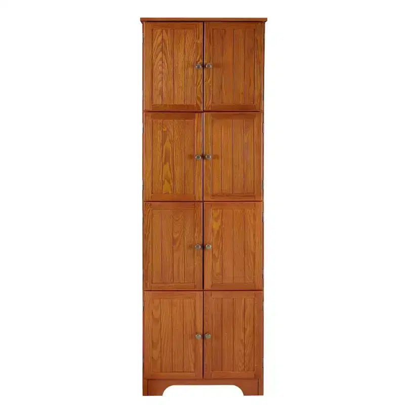 72 Freestanding Tall Storage Cabinet with Doors, Wood Grain Finish, Multi-Purpose Bookshelf Cabinet for Living Room or Office-Panipeachy