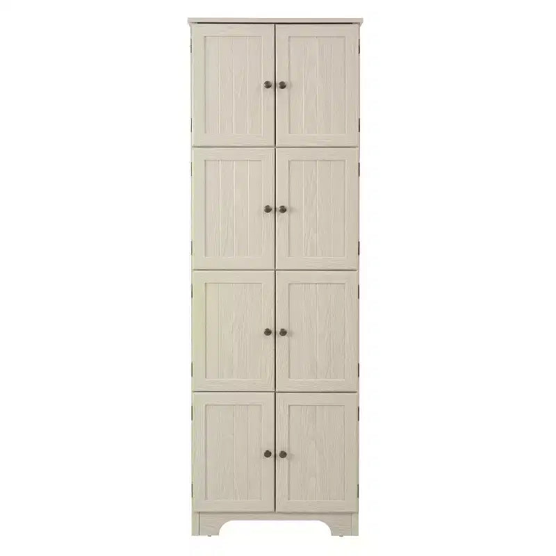 72 Freestanding Tall Storage Cabinet with Doors, Wood Grain Finish, Multi-Purpose Bookshelf Cabinet for Living Room or Office-Panipeachy