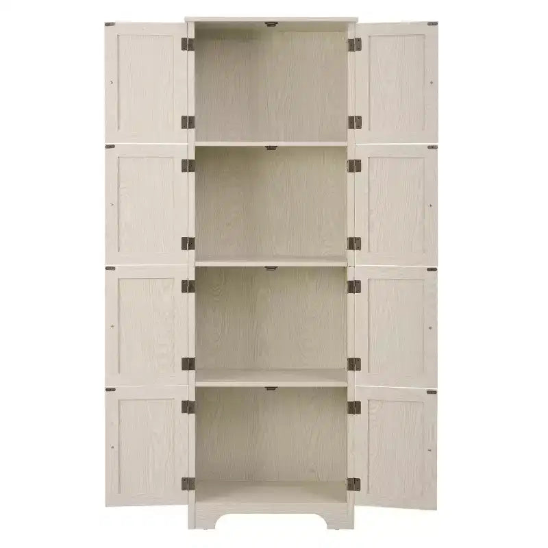 72 Freestanding Tall Storage Cabinet with Doors, Wood Grain Finish, Multi-Purpose Bookshelf Cabinet for Living Room or Office-Panipeachy