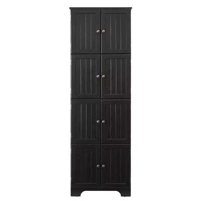 72 Freestanding Tall Storage Cabinet with Doors, Wood Grain Finish, Multi-Purpose Bookshelf Cabinet for Living Room or Office-Panipeachy