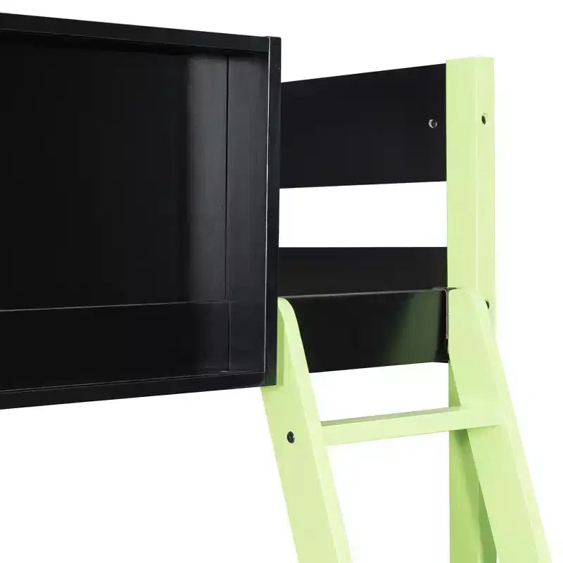 GDF Studio Schultz Wood Loft Bed with Desk, Ample Storage Space and Light