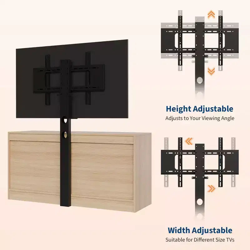 TV Stand with Mount C 47.2 Modern Entertainment Center, 6-Drawer Rattan Dresser for 32-85 Inch TVs, Media Console Table with Storage