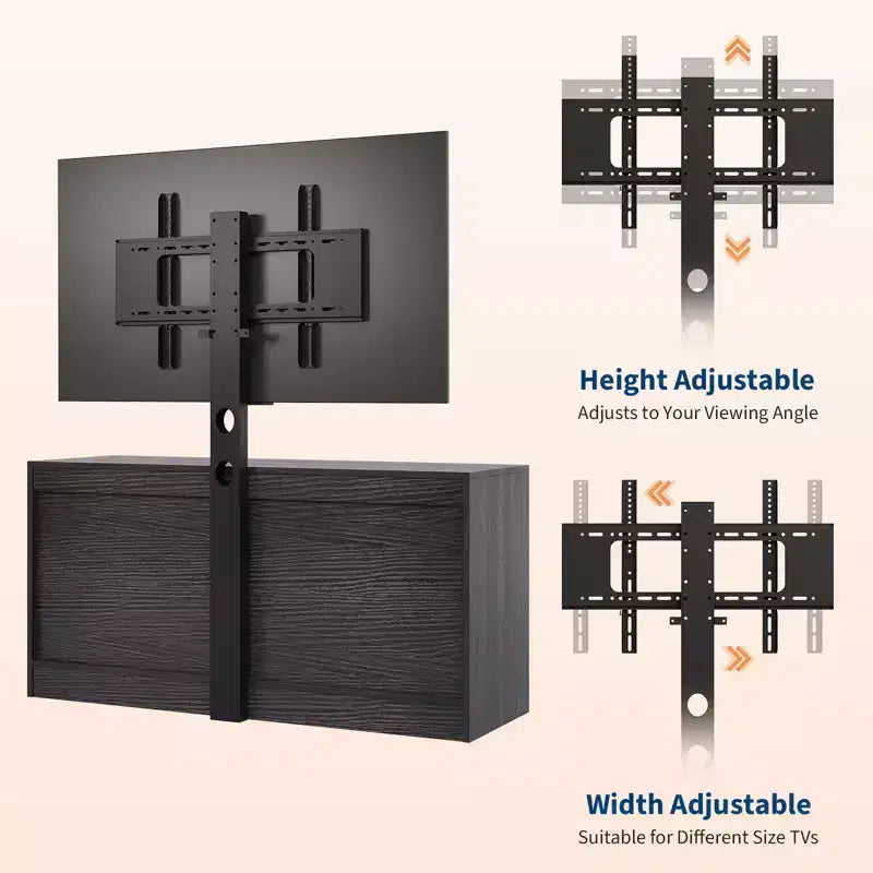 TV Stand with Mount C 47.2 Modern Entertainment Center, 6-Drawer Rattan Dresser for 32-85 Inch TVs, Media Console Table with Storage