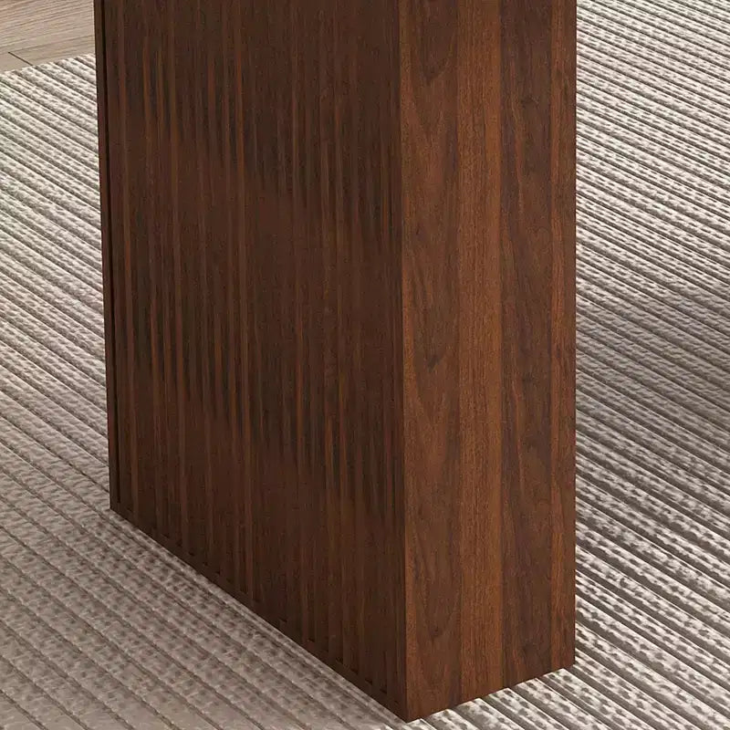 MAYEERTY Oval Modern Farmhouse Dining Table for 6, Walnut Veneer MDF Kitchen Table with Waterproof Scratch-Resistant Surface