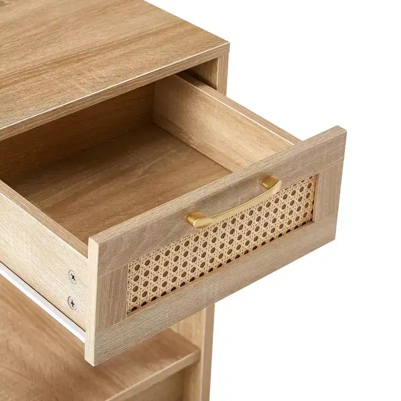 Nightstand with Drawer, Bedside Accent Table with Storage Space for Living Room, Bedroom - Panipeachy