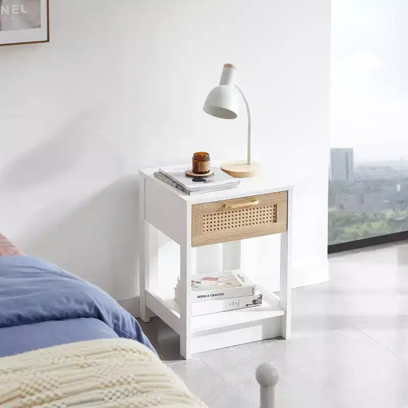 Nightstand with Drawer, Bedside Accent Table with Storage Space for Living Room, Bedroom - Panipeachy