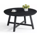 36 Inch Coffee Table with Industrial Wood Grain, Large Center Table with Thickened Metal Legs and Adjustable Feet, Stable Accent Coffee Table