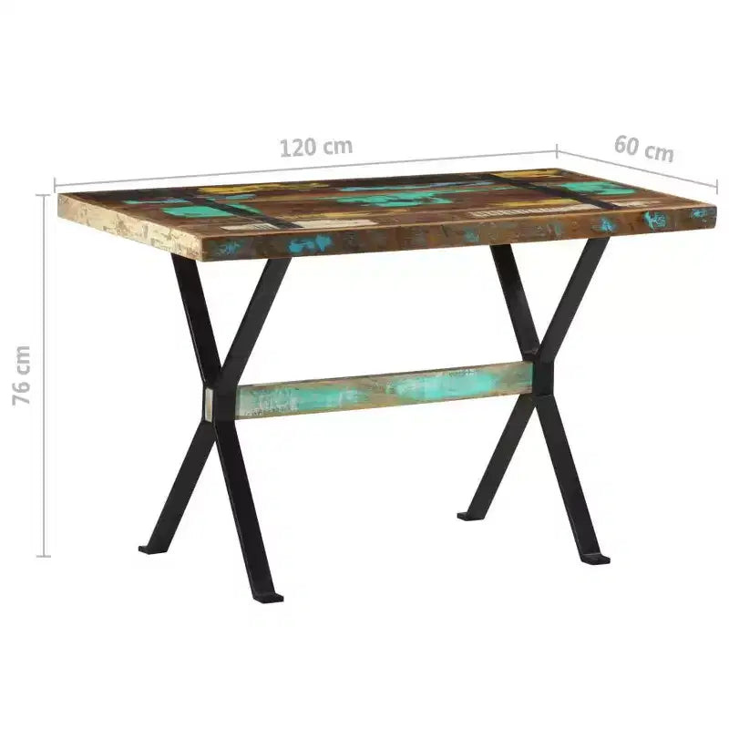Dining Table with Solid Reclaimed & Rough Mango Wood Finish