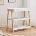 Baby Changing Station, Diaper Changing Table with Waterproof Pad, Modern Portable Infant Diaper Station with 2 Storage Shelves