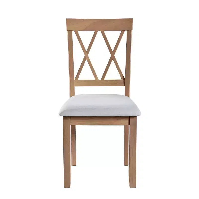 GDF Studio Archer Upholstered Dining Chairs with Solid Wood Legs and Padded Seat (Set of 2)