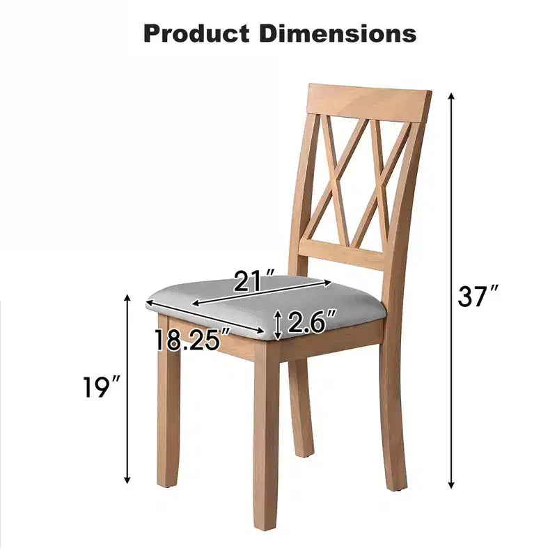 GDF Studio Archer Upholstered Dining Chairs with Solid Wood Legs and Padded Seat (Set of 2)