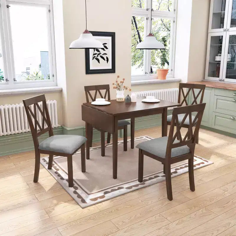 GDF Studio Archer Upholstered Dining Chairs with Solid Wood Legs and Padded Seat (Set of 2)