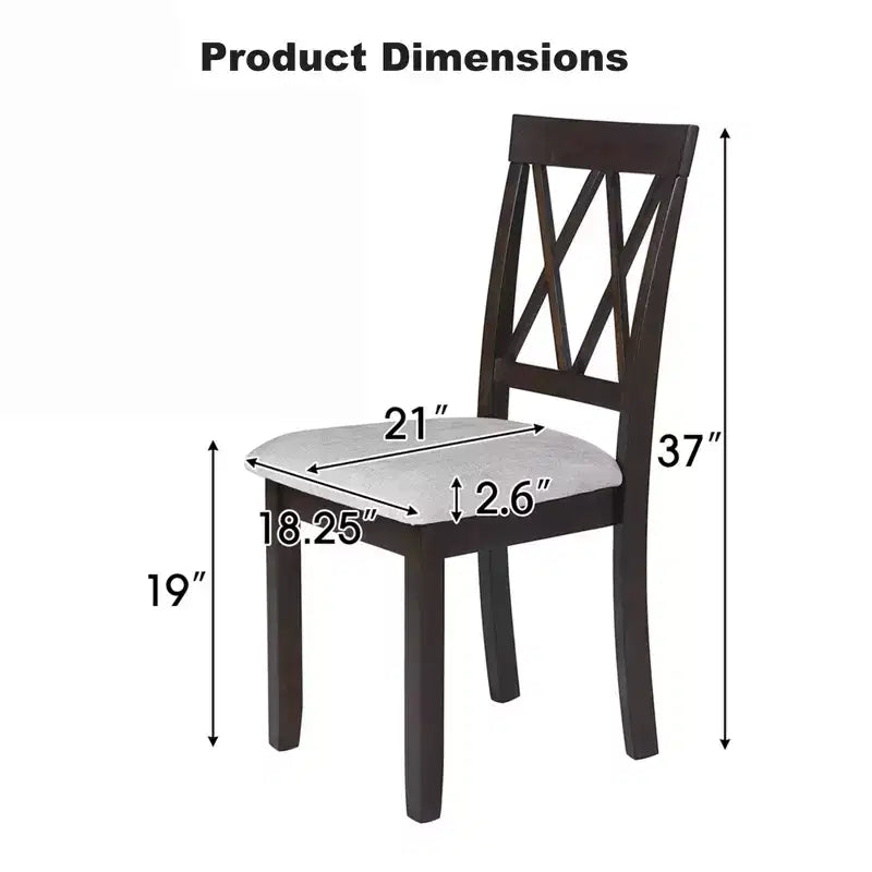 GDF Studio Archer Upholstered Dining Chairs with Solid Wood Legs and Padded Seat (Set of 2)