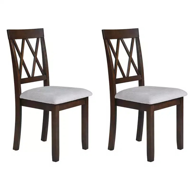 GDF Studio Archer Upholstered Dining Chairs with Solid Wood Legs and Padded Seat (Set of 2)