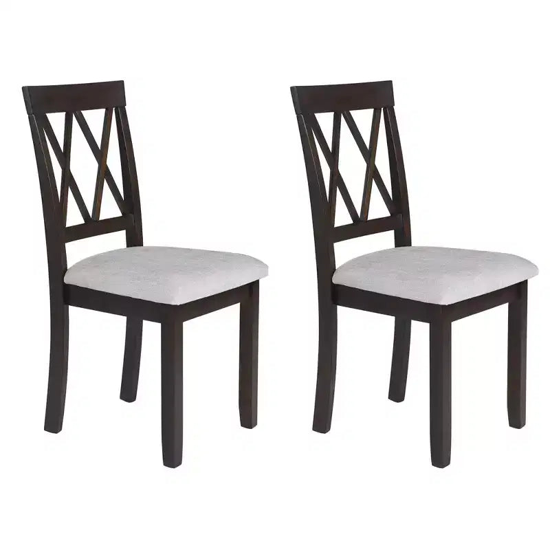 GDF Studio Archer Upholstered Dining Chairs with Solid Wood Legs and Padded Seat (Set of 2)