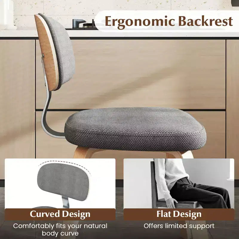 Costway Dining Chairs Set of 2 w/Curved Backrest Padded Seat for Dining Room Living Room