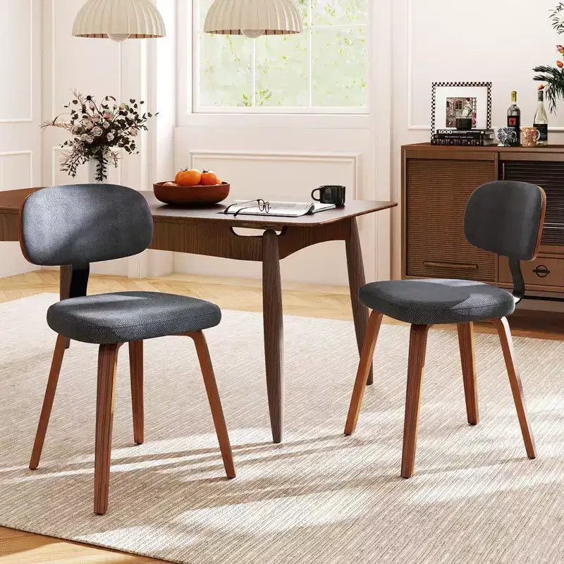 Costway Dining Chairs Set of 2 w/Curved Backrest Padded Seat for Dining Room Living Room