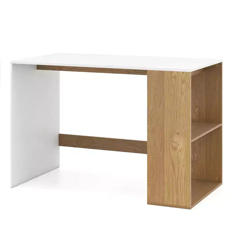 Costway Computer Desk 44'' Home Office Desk w/ 2-Tier Bookshelf Study Writing Desk