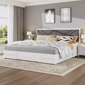 Upholstered Platform Bed with Padded Fabric Headboard, Sturdy Frame and Slats, No Noiseless, No Box Spring Required, Easy Assembly