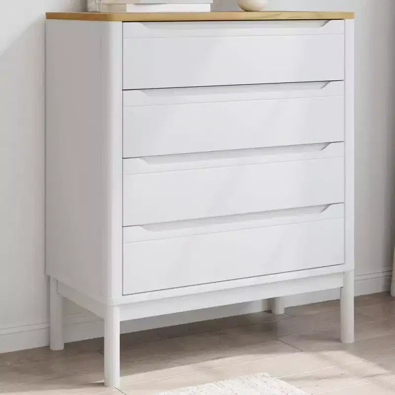 vidaXL Drawer Cabinet Wax Brown Solid Pine Wood Medium Chest Of Drawers