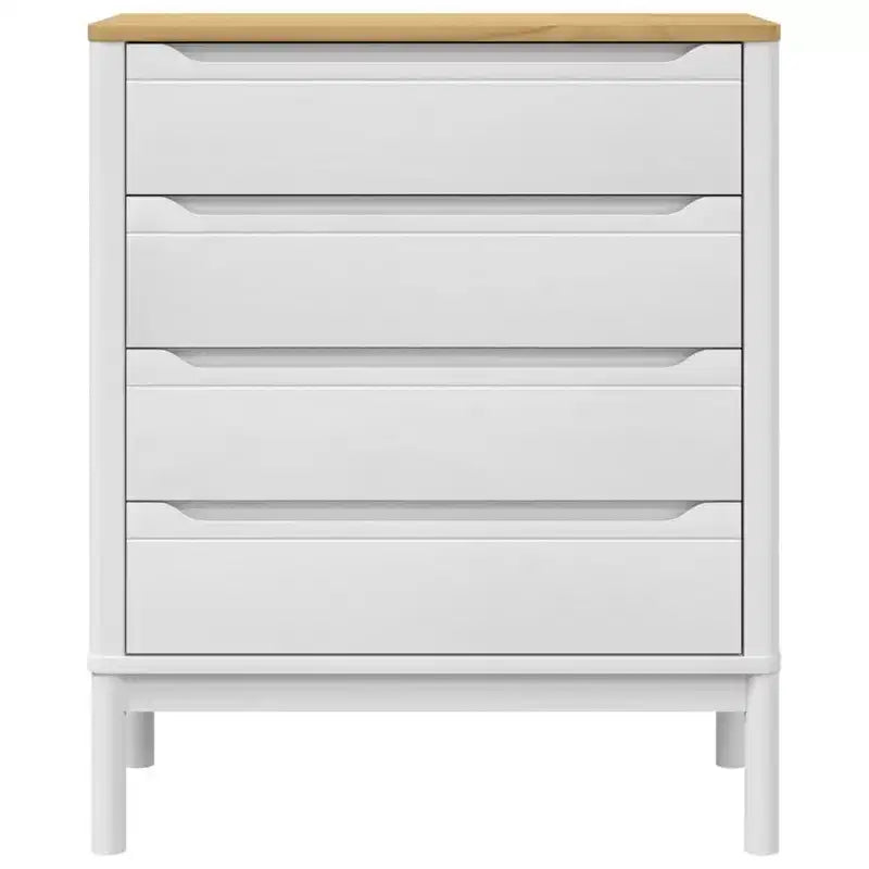 vidaXL Drawer Cabinet Wax Brown Solid Pine Wood Medium Chest Of Drawers
