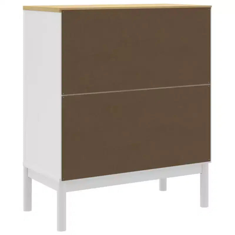 vidaXL Drawer Cabinet Wax Brown Solid Pine Wood Medium Chest Of Drawers