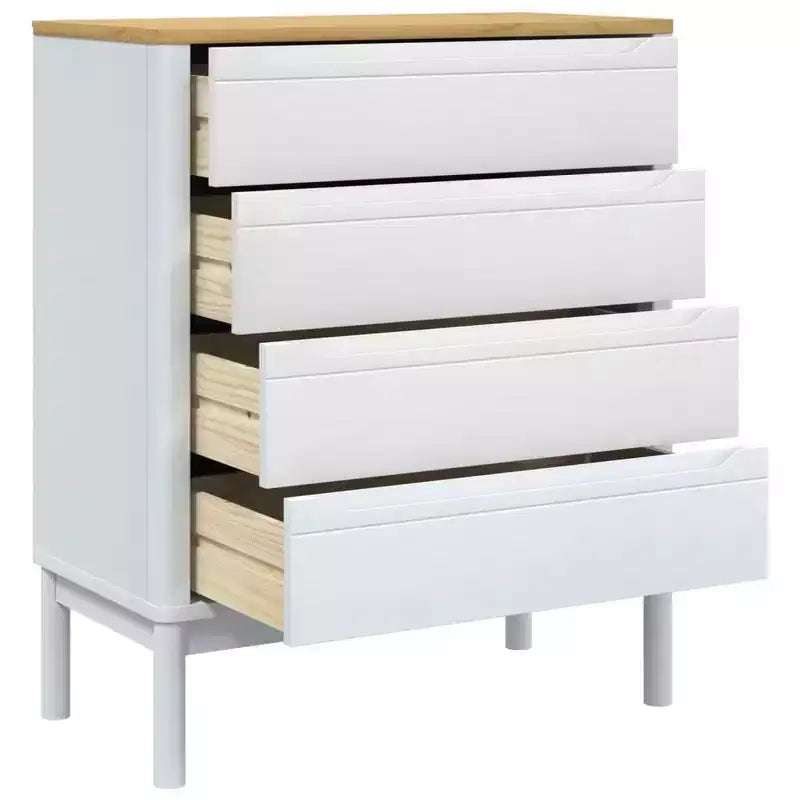 vidaXL Drawer Cabinet Wax Brown Solid Pine Wood Medium Chest Of Drawers