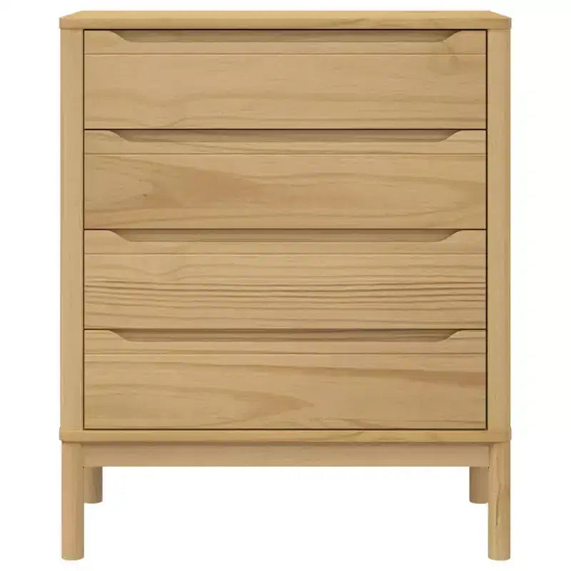 vidaXL Drawer Cabinet Wax Brown Solid Pine Wood Medium Chest Of Drawers