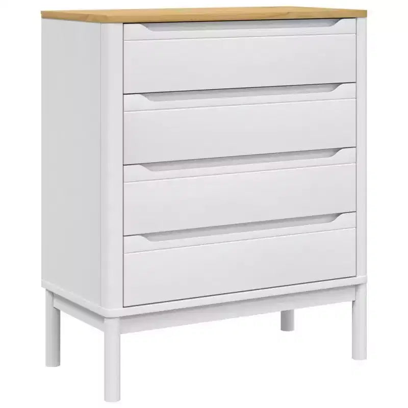vidaXL Drawer Cabinet Wax Brown Solid Pine Wood Medium Chest Of Drawers