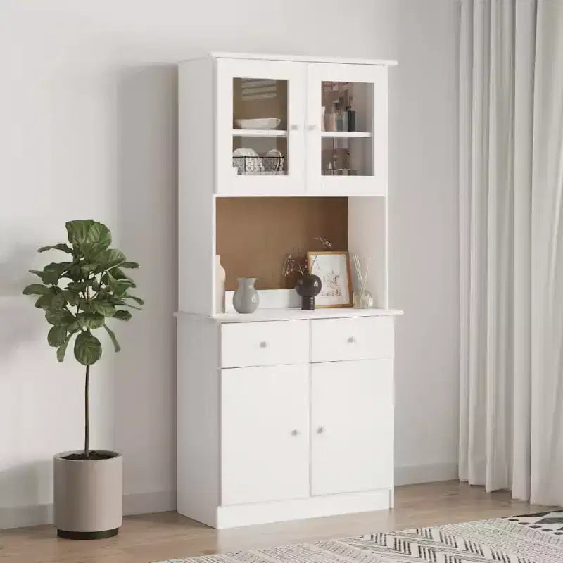vidaXL Kitchen Shelf Wooden Dresser Top for Highboard ALTA Solid Wood Pine