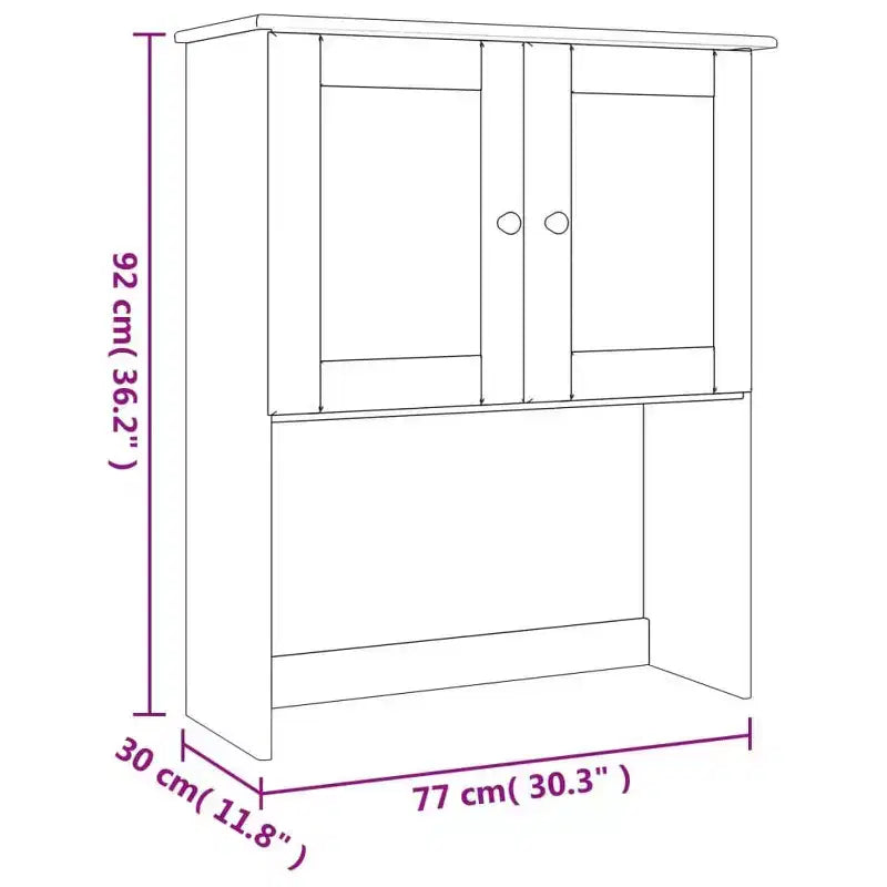 vidaXL Kitchen Shelf Wooden Dresser Top for Highboard ALTA Solid Wood Pine