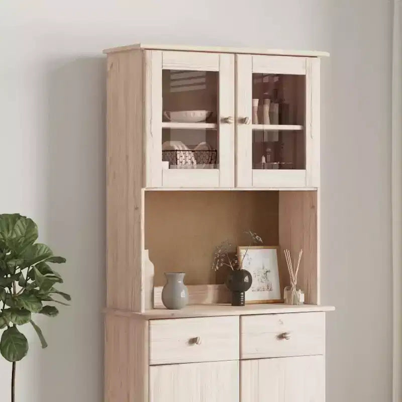 vidaXL Kitchen Shelf Wooden Dresser Top for Highboard ALTA Solid Wood Pine