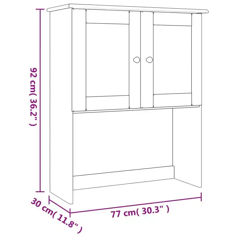 vidaXL Kitchen Shelf Wooden Dresser Top for Highboard ALTA Solid Wood Pine