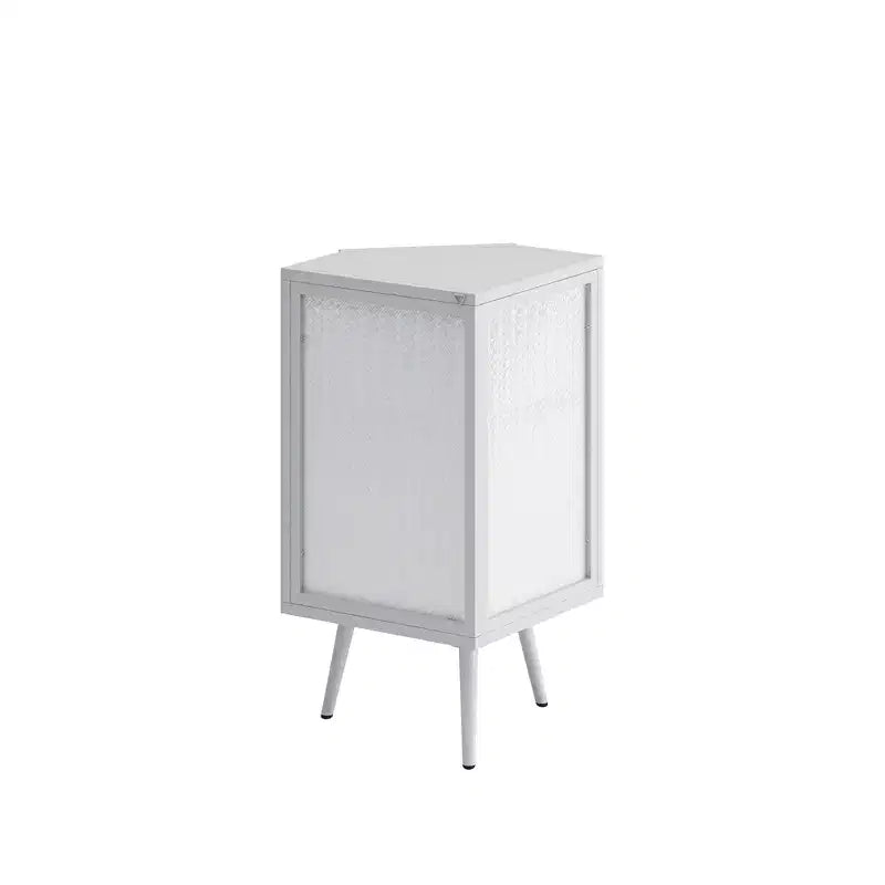 MAYEERTY 22.25 Floor Coner Cabinet with Tempered Glass Door & Storage Shelves for Bedroom Living Room Bedroom White