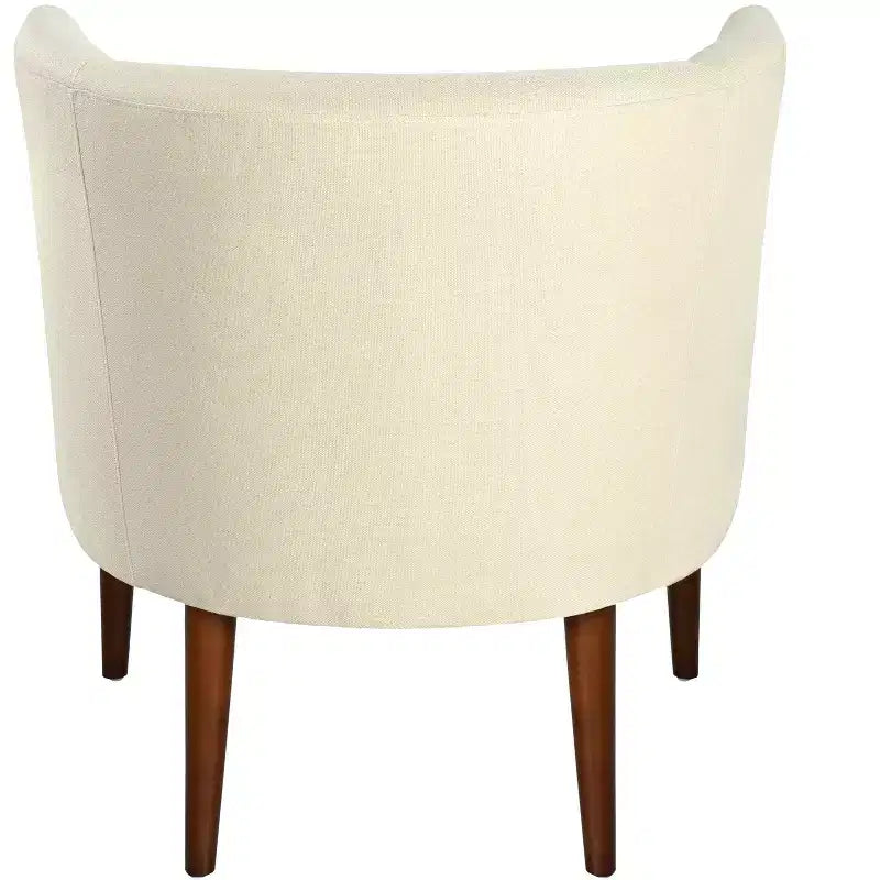 Modern Club Chair with Button-Tufted Back and Tonal Piping, Birch Wood Legs, for Living Room or Office