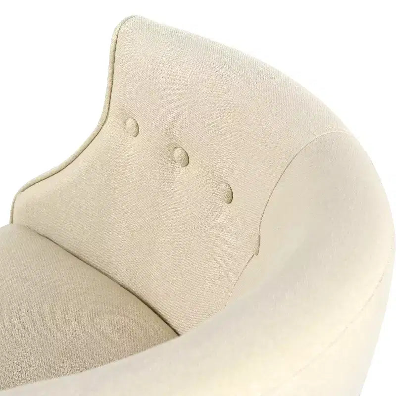 Modern Club Chair with Button-Tufted Back and Tonal Piping, Birch Wood Legs, for Living Room or Office