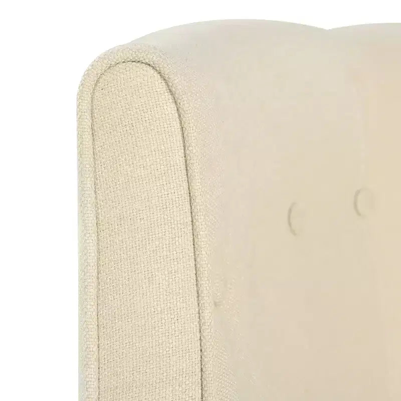 Modern Club Chair with Button-Tufted Back and Tonal Piping, Birch Wood Legs, for Living Room or Office