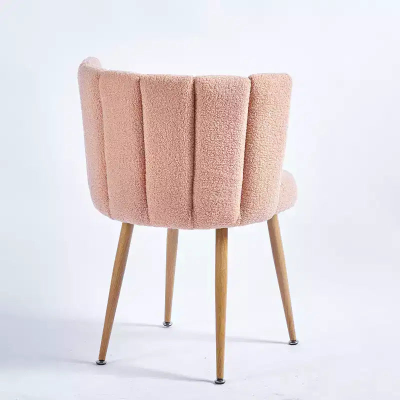 Set of 2 Modern Dining Chairs with Ergonomic Seat Design, Short Hair Cushions, and Comfortable Backrest, Beige Finish