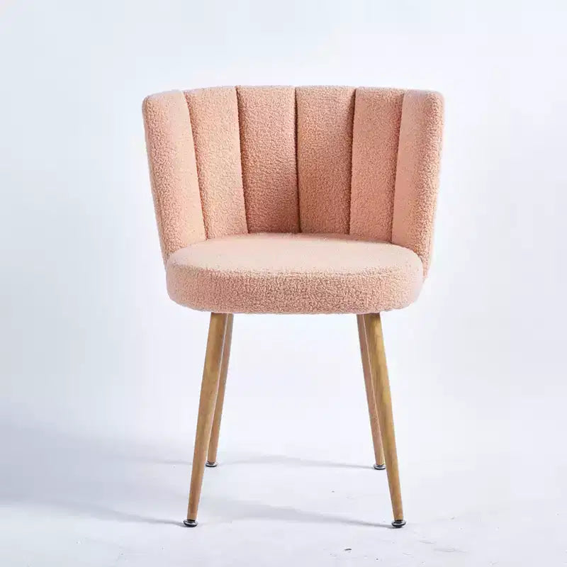 Set of 2 Modern Dining Chairs with Ergonomic Seat Design, Short Hair Cushions, and Comfortable Backrest, Beige Finish
