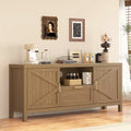 TV Stand for TVs Up to 65, Farmhouse Entertainment Center with 2 Doors, 1 Drawer & Open Shelf, Large Media Console Cabinet for Living Room