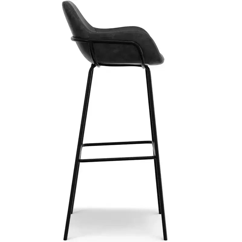 Zaniyah Contemporary Bar Stool in Vegan Faux Leather