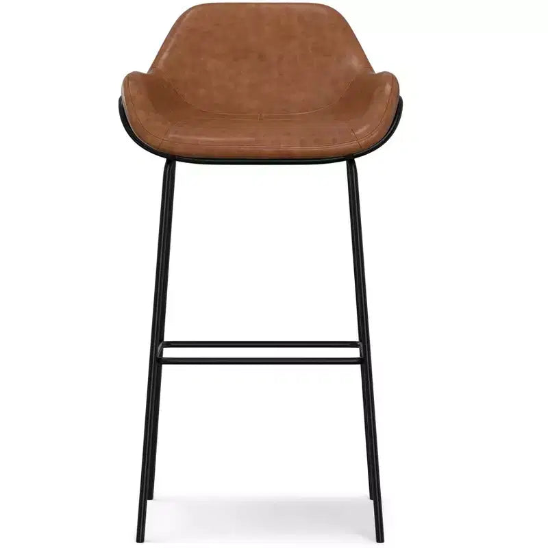 Zaniyah Contemporary Bar Stool in Vegan Faux Leather