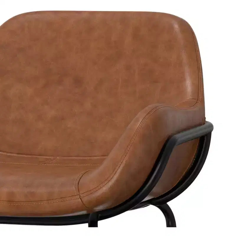 Zaniyah Contemporary Bar Stool in Vegan Faux Leather