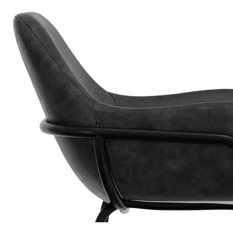 Zaniyah Contemporary Bar Stool in Vegan Faux Leather