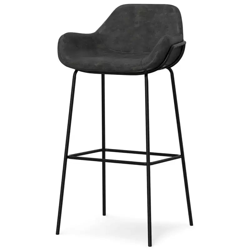 Zaniyah Contemporary Bar Stool in Vegan Faux Leather